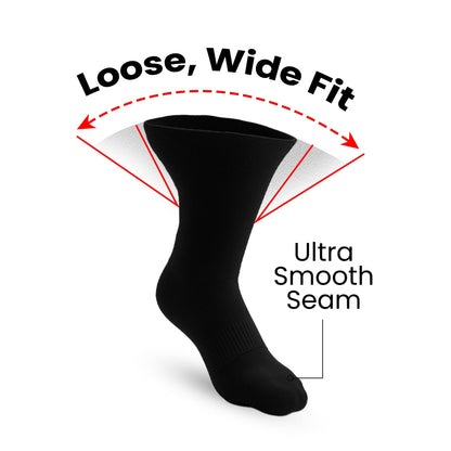 Padded Extra-Stretch Crew Socks - Black